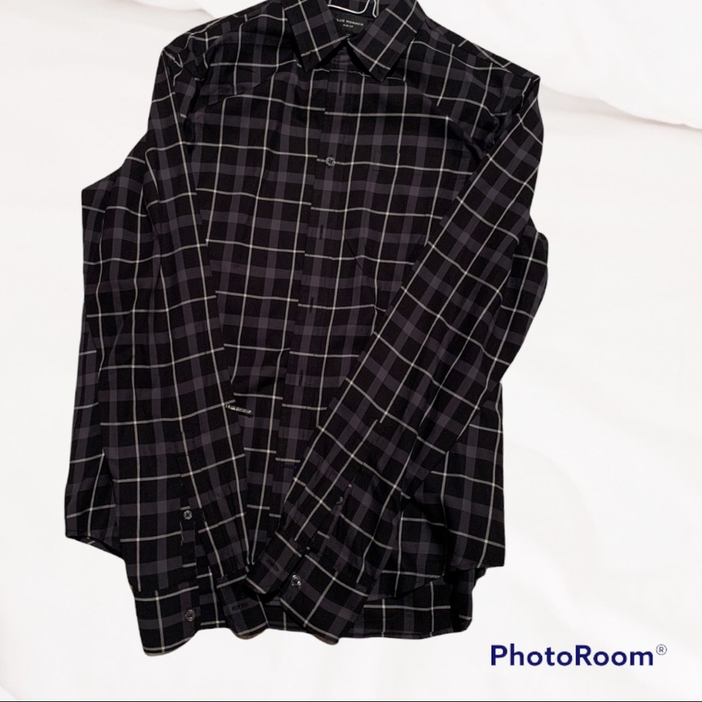 Club Mónaco Slim Fit Plaid Button Up Shirt Size M